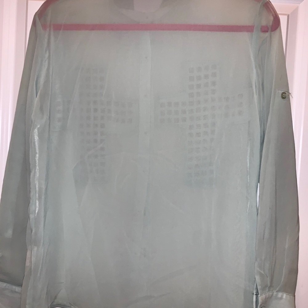 Women’s SZ M TOBI Sheer Green Blouse - Picture 4 of 7